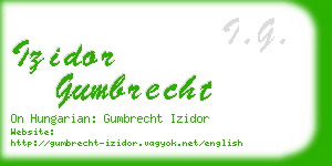 izidor gumbrecht business card
